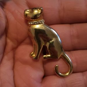 Vitange Crystal Cat Brooch/pin